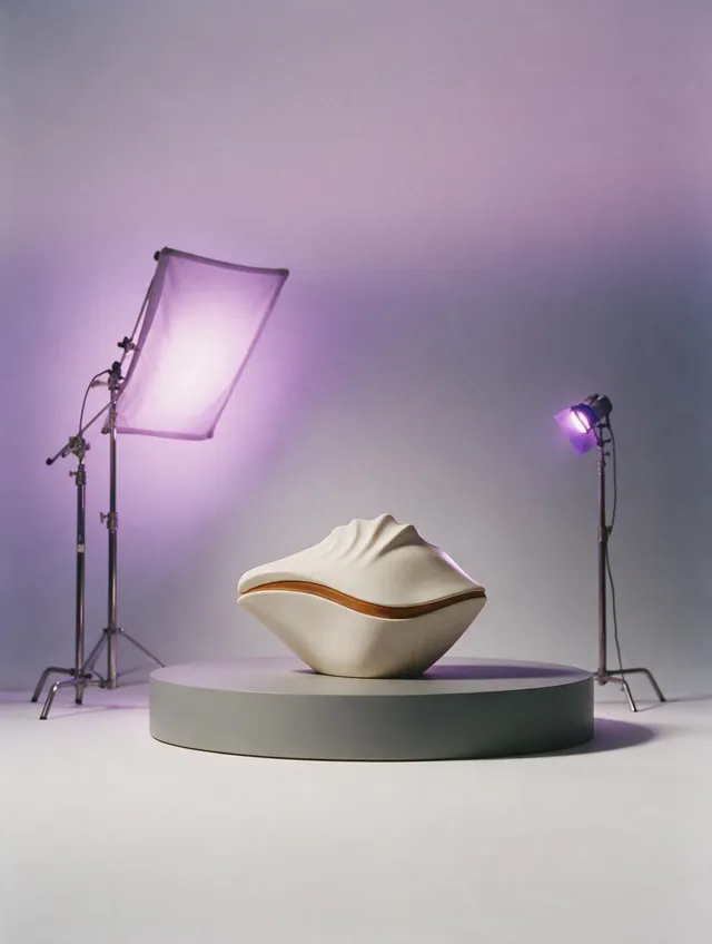 Estudio publicitario con iluminación profesional
